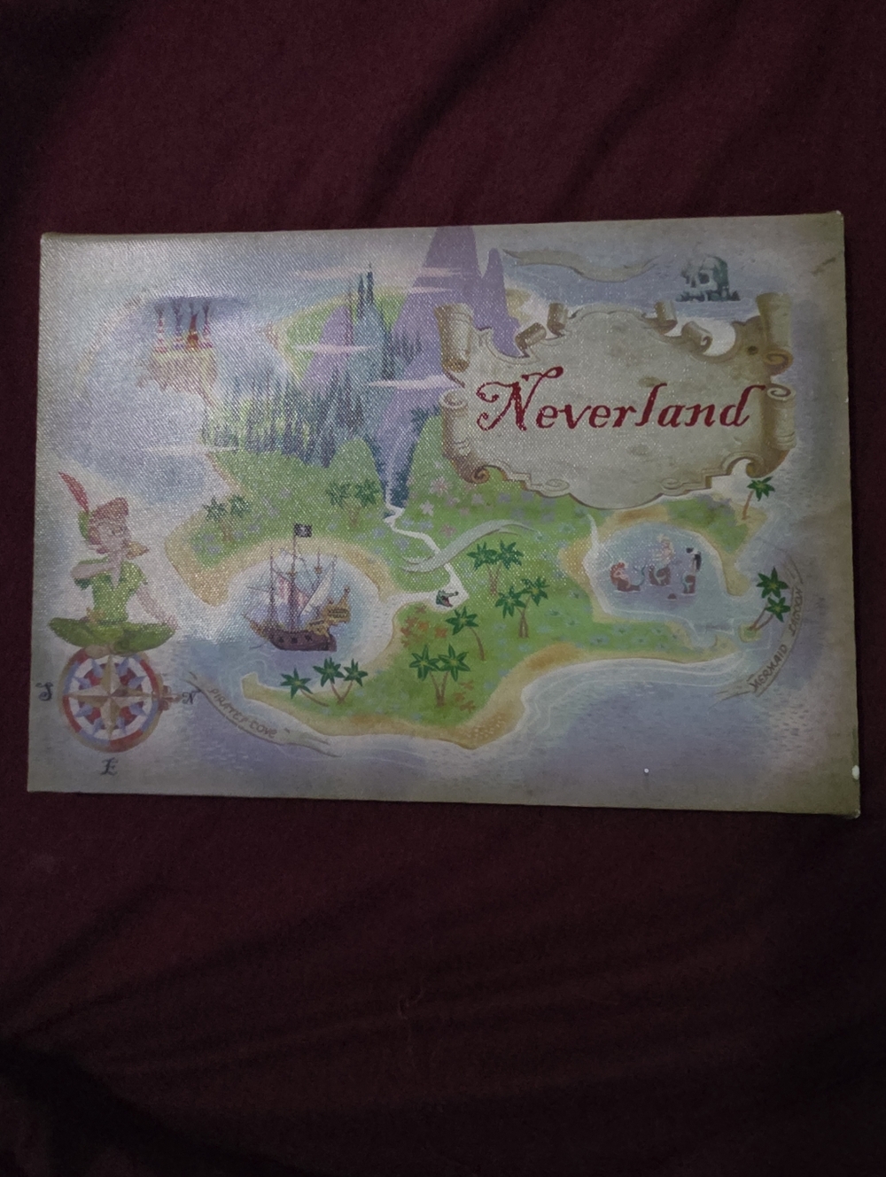 Neverland Decorative Art Print - Pastel Map Design